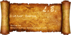Lutter Barna névjegykártya
